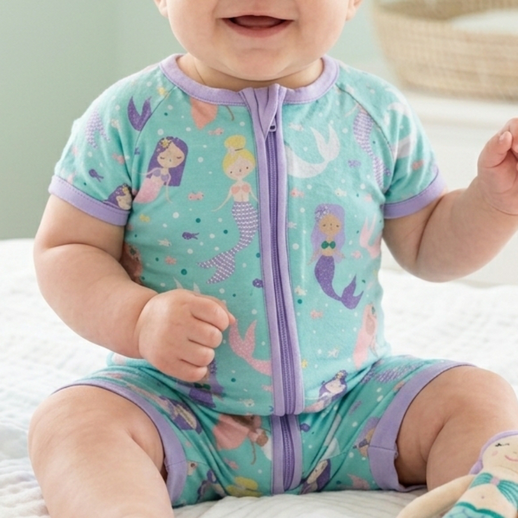 Little Sleepies Mermaid Short Sleeve Short Onesie
